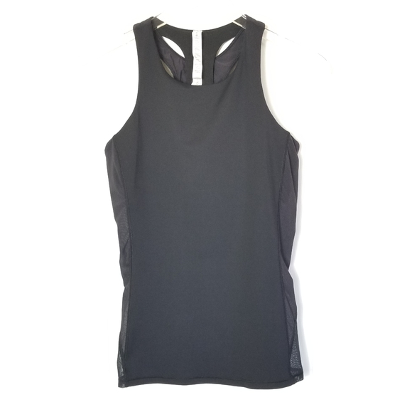 lululemon athletica Tops - LULULEMON Body Con Tank Swiss Dot Mesh Black Sz.8